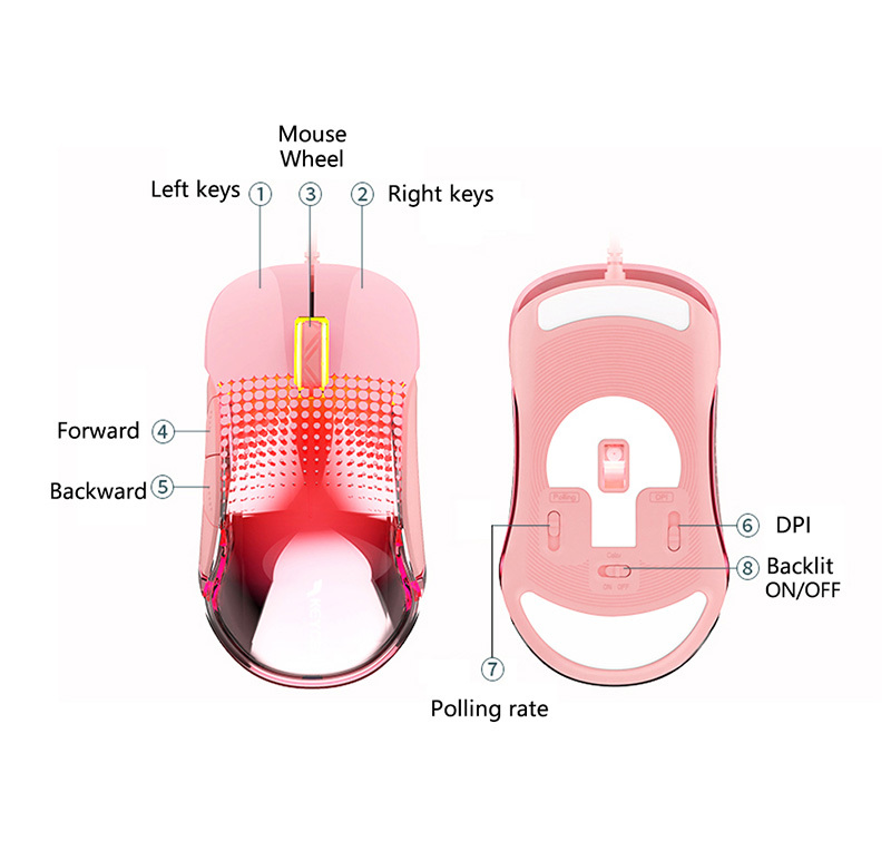 KY-M950 Cool rgb gaming mouse 9