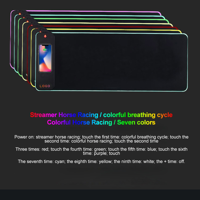 KY-MP047 Wireless soft Cloth RGB Iuminous mouse pad 8