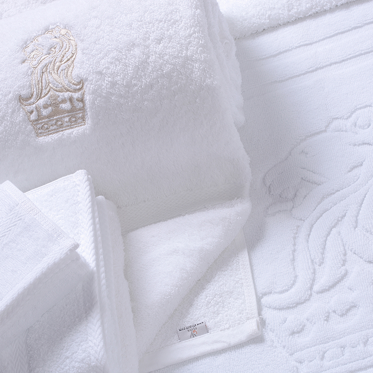 Suministro de hotel de alta calidad de algodón blanco antideslizante suave alfombrilla de baño Jacquard 11