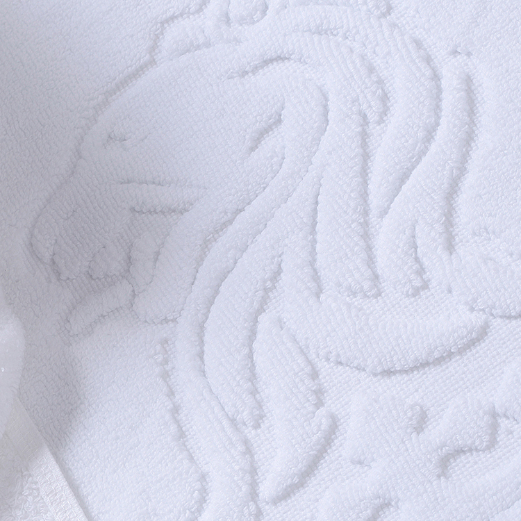 Suministro de hotel de alta calidad de algodón blanco antideslizante suave alfombrilla de baño Jacquard 10