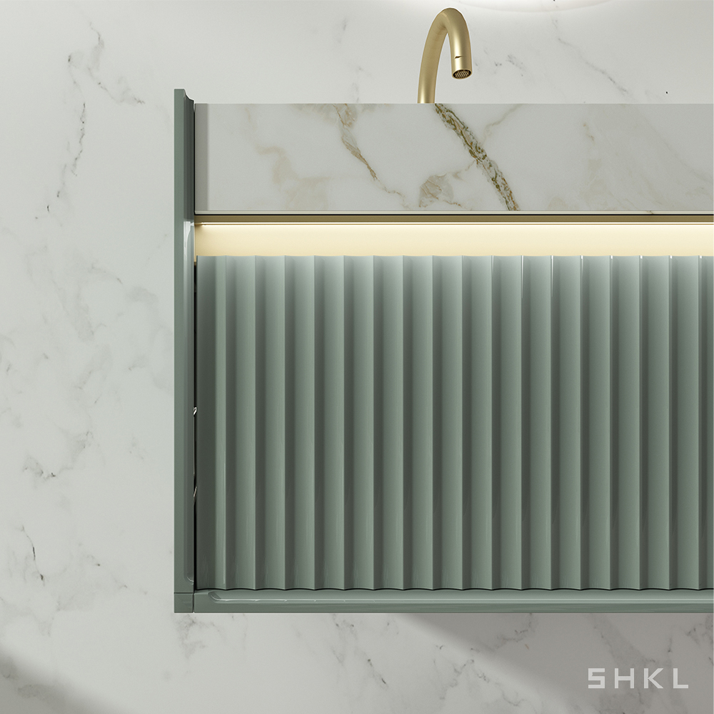 Tocador de baño verde claro de 52 pulgadas SHKL BV787 11