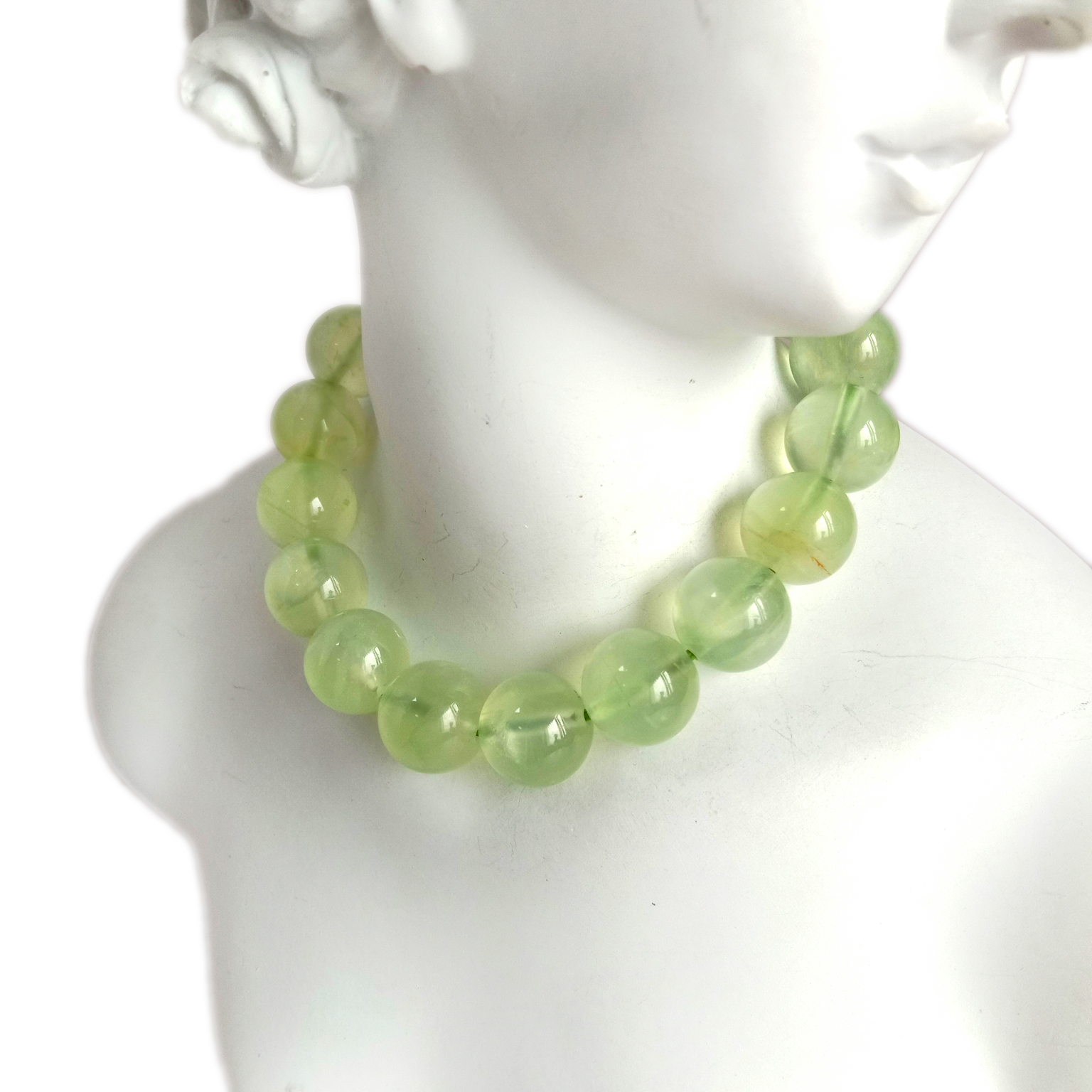 Natural Green Prehnite Bead 12mm Round Loose Healing Energy Gemstone Spacer Bead 10