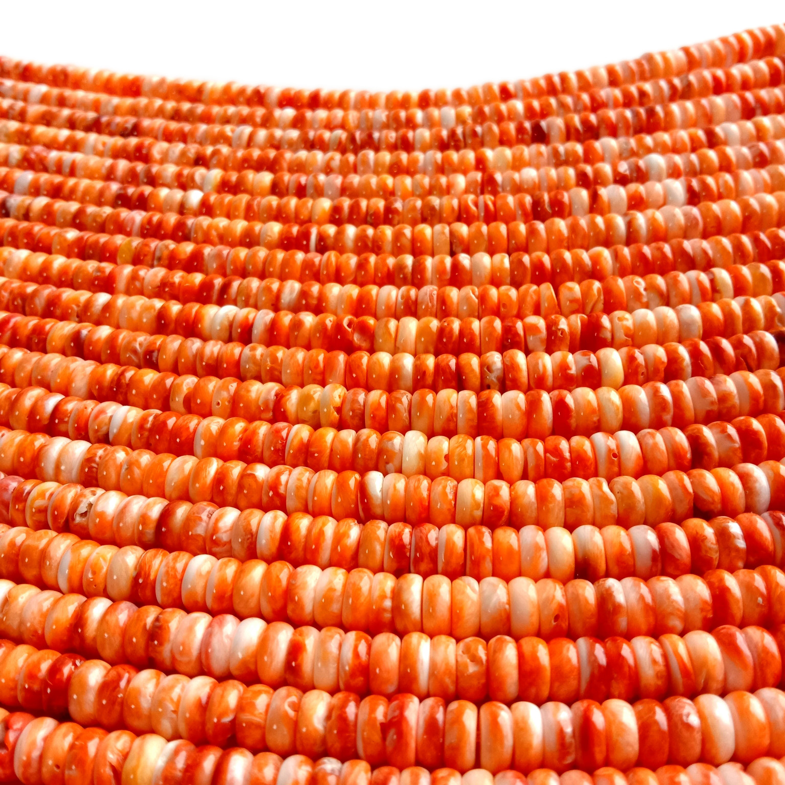 6 毫米牡蠣殼天然寶石珠珠寶橙色 Rondelle 珠 10