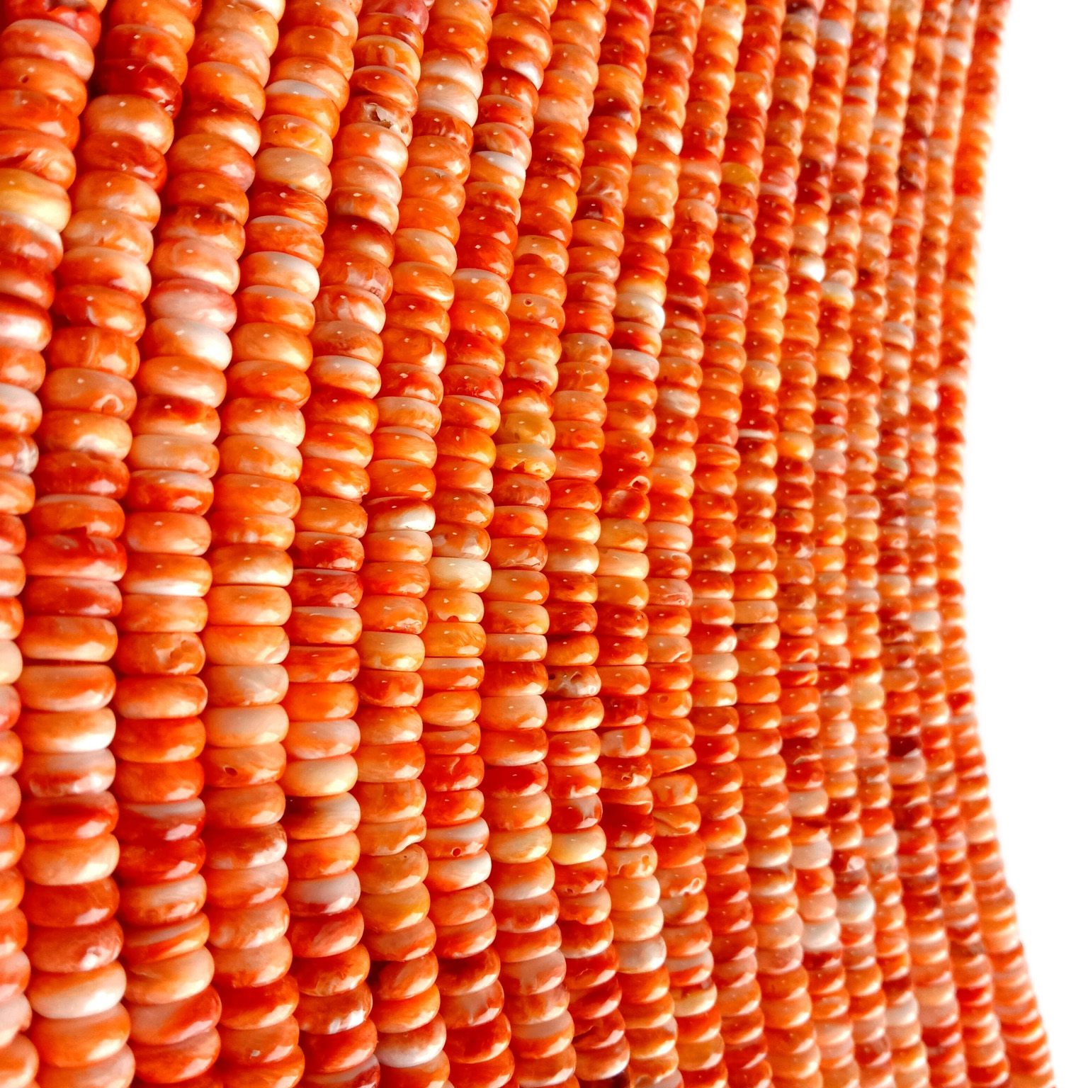 6 毫米牡蠣殼天然寶石珠珠寶橙色 Rondelle 珠 13