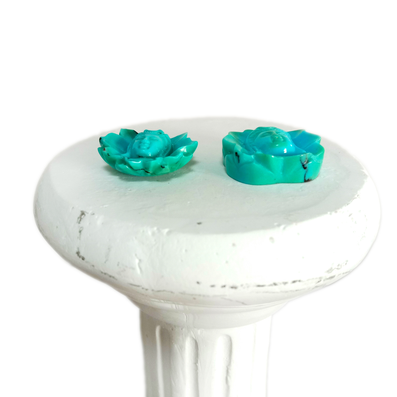 Turquoise Sana'ar Hannun Dutsen Dutsen Wuta 8MM 10MM 12MM 14MM Zaɓuɓɓuka Mafi Girma 10