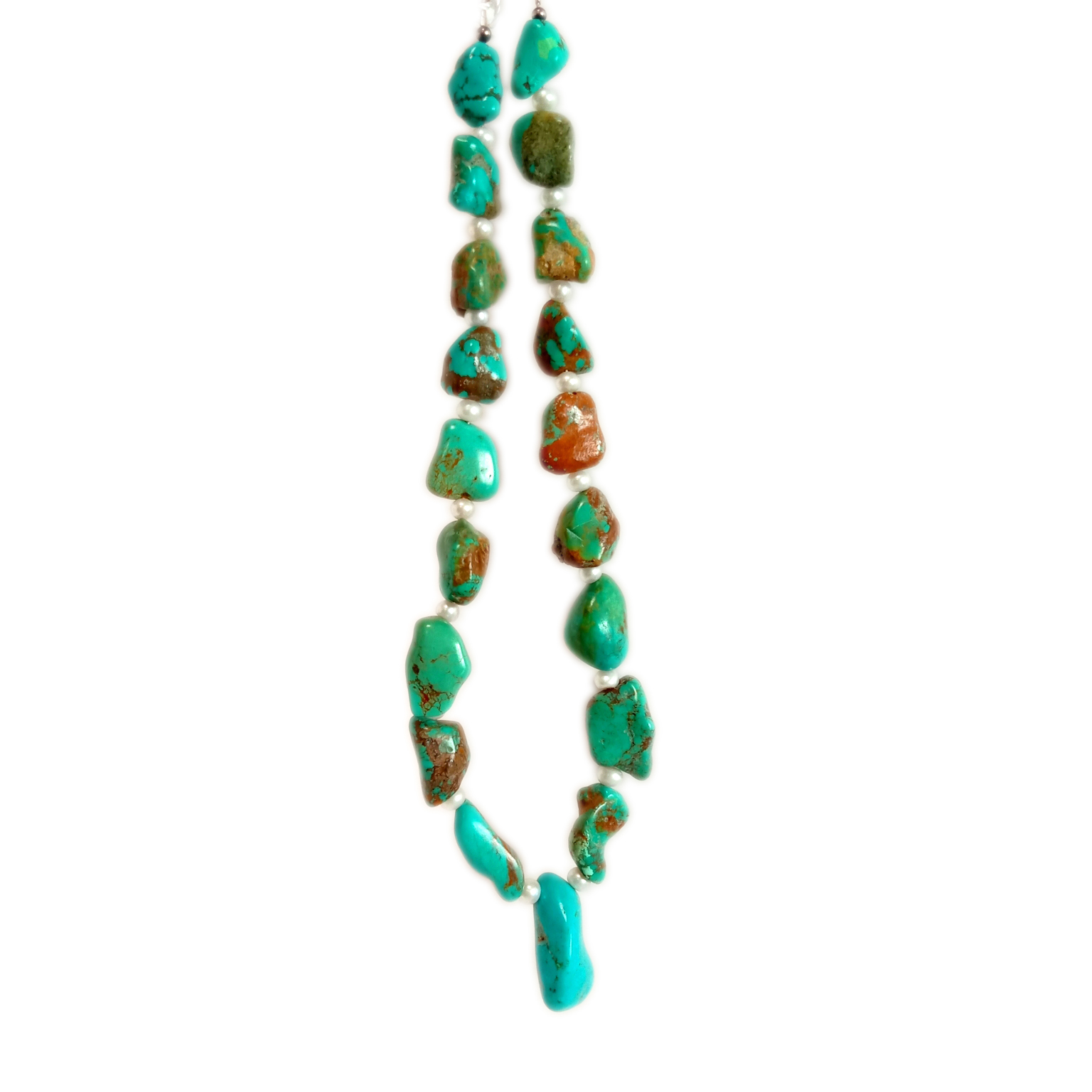 Natural turquoise and pearl wedding necklace 13