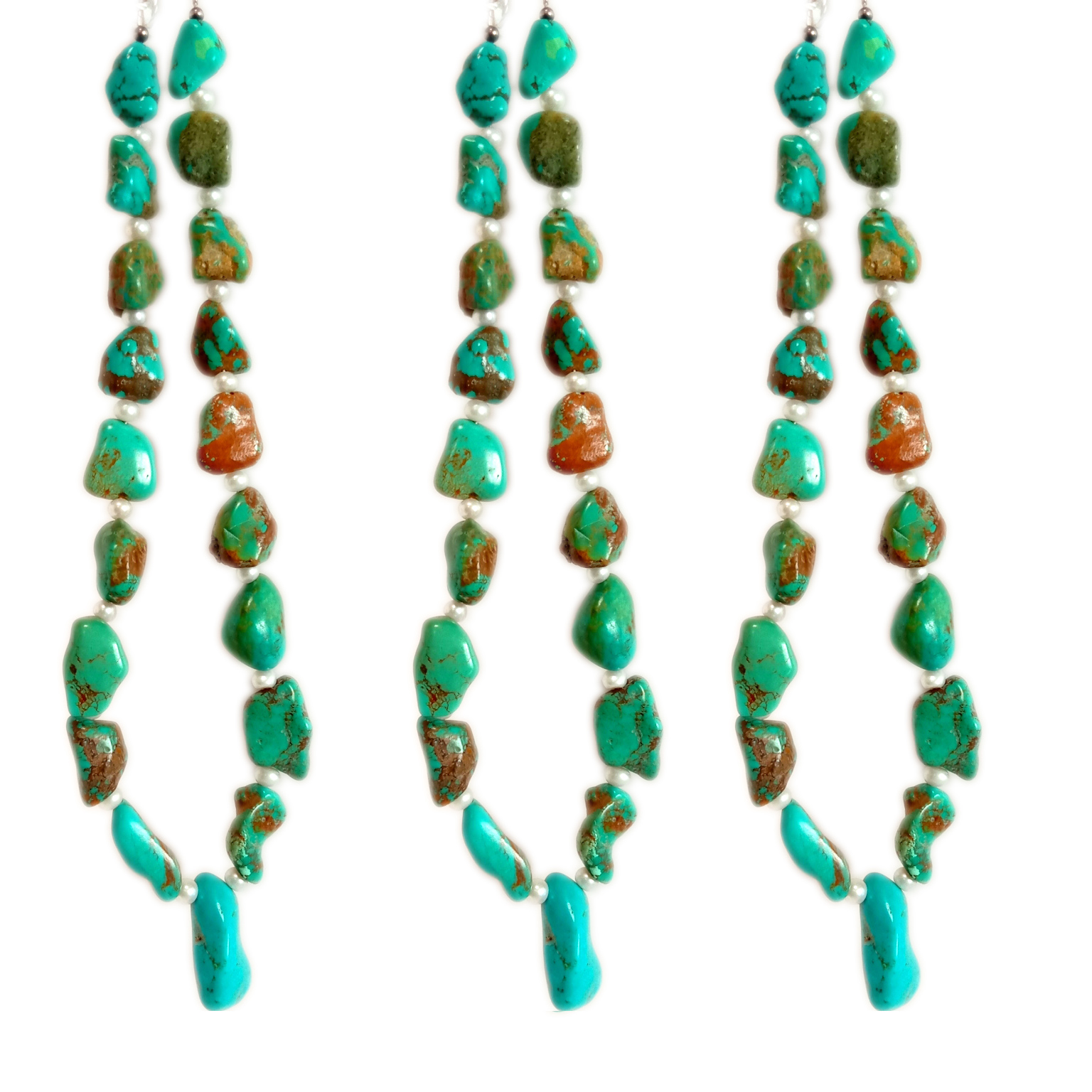 Natural turquoise and pearl wedding necklace 12