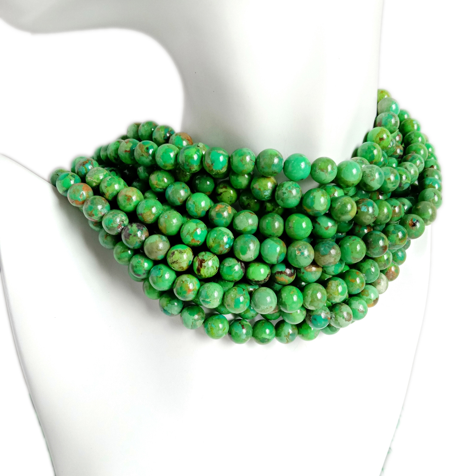 Kulaté drobné tyrkysové korálky z drahých kamenů zelené tyrkysové volné korálky 16 palců pramen 9