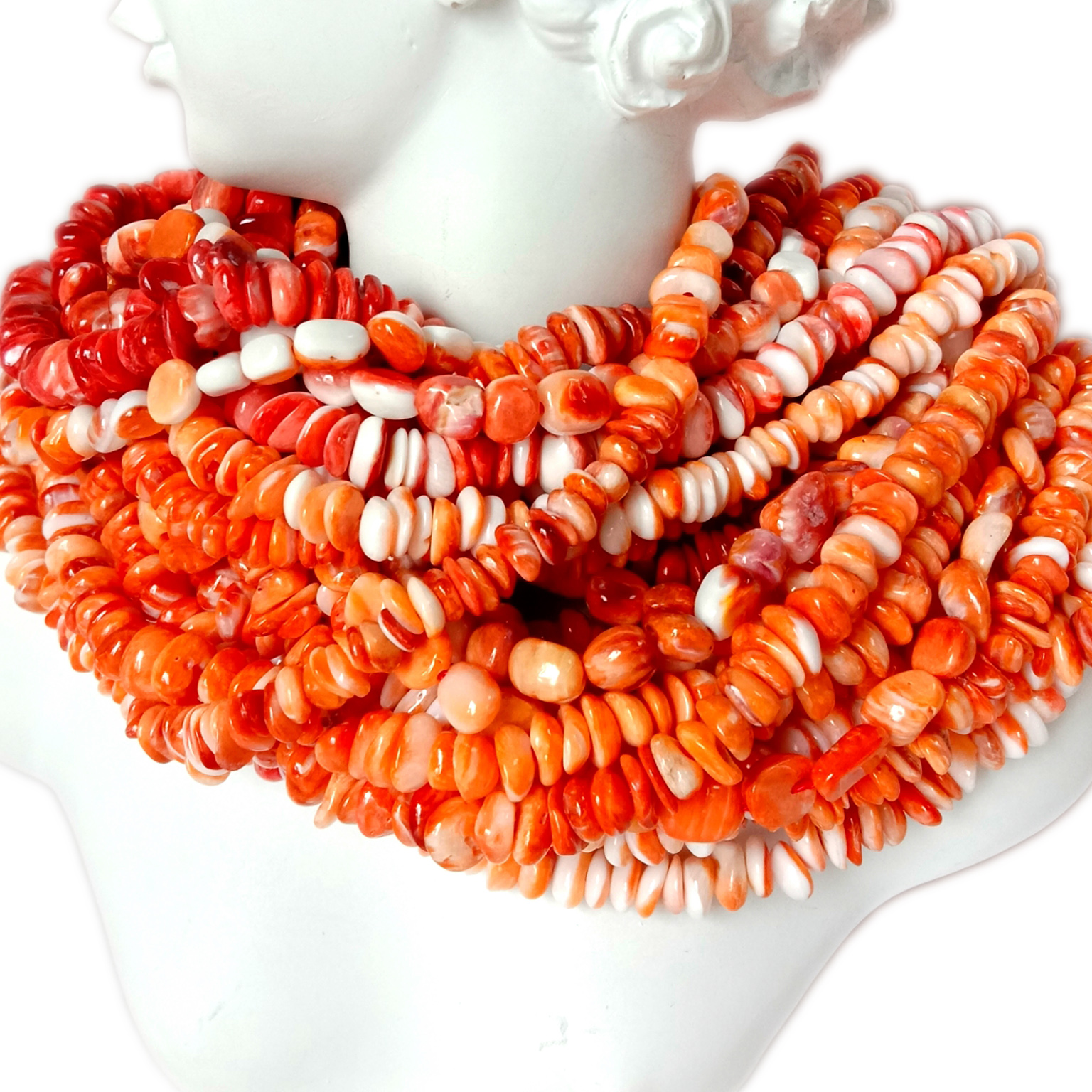 ספּייני ויסטער טשיפּס קרעלן גרייס 4-6 מם 16 אינטש סטראַנדז 8