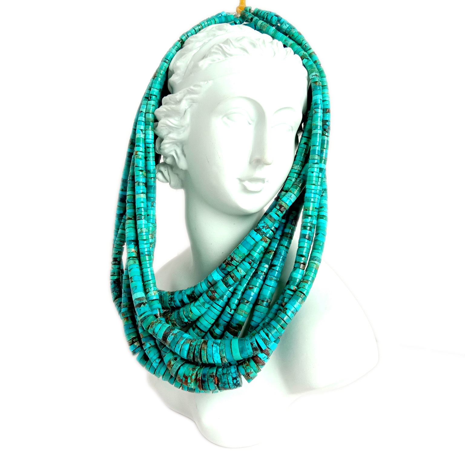 Тиркизна Heishi Wheel Spacer Beads сина Лабава мушка целосна прачка 16 инчи 9