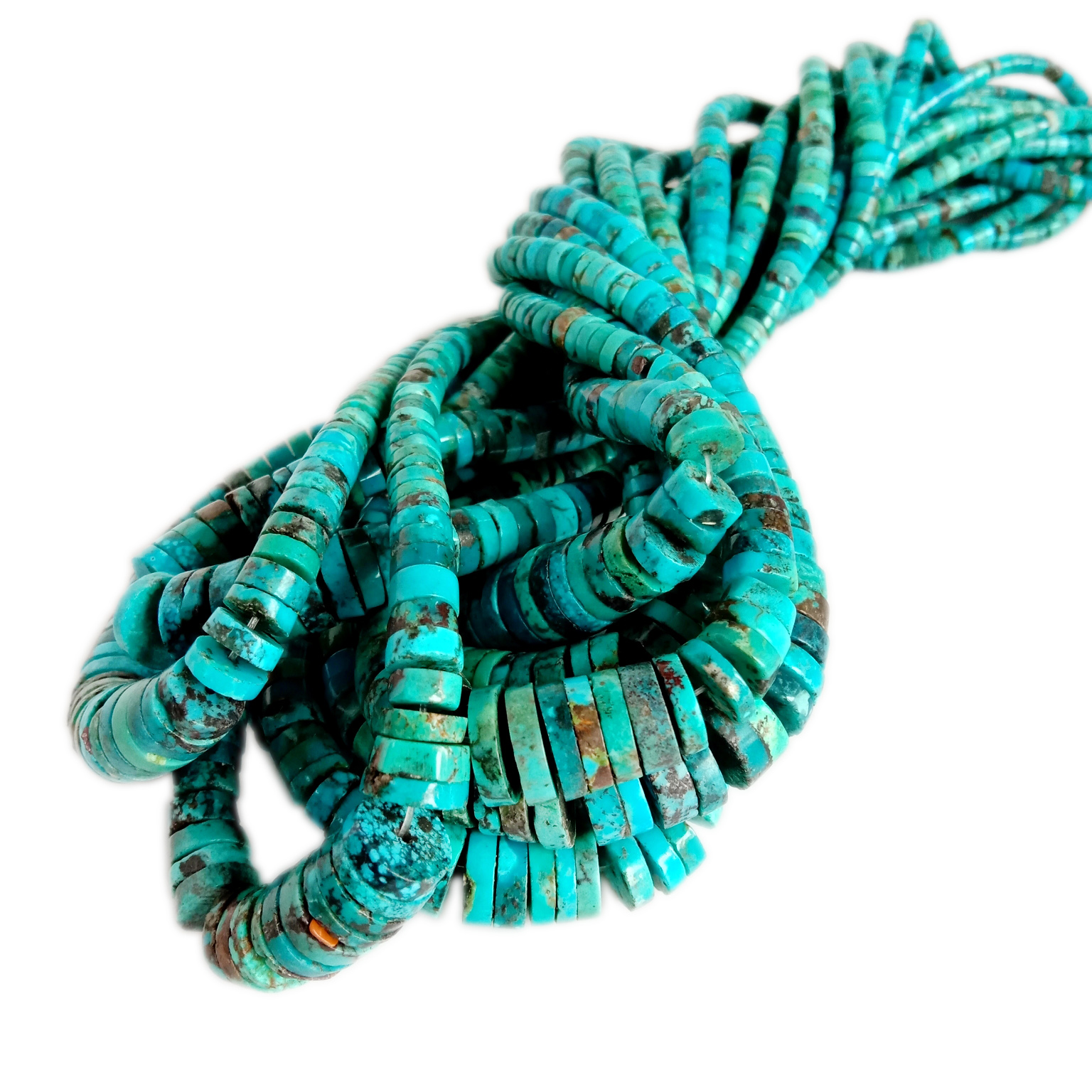 Тиркизна Heishi Wheel Spacer Beads сина Лабава мушка целосна прачка 16 инчи 11