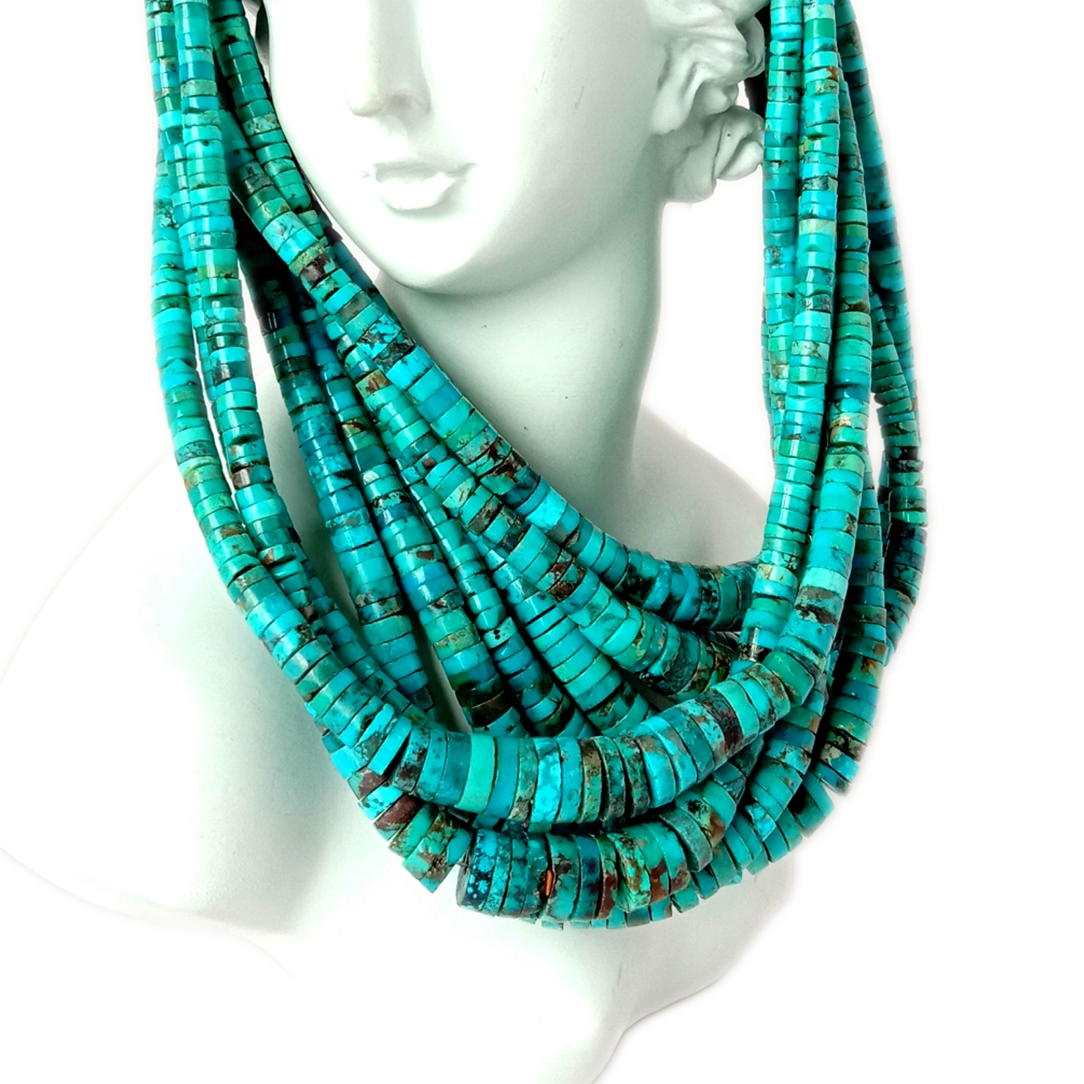 Тиркизна Heishi Wheel Spacer Beads сина Лабава мушка целосна прачка 16 инчи 8