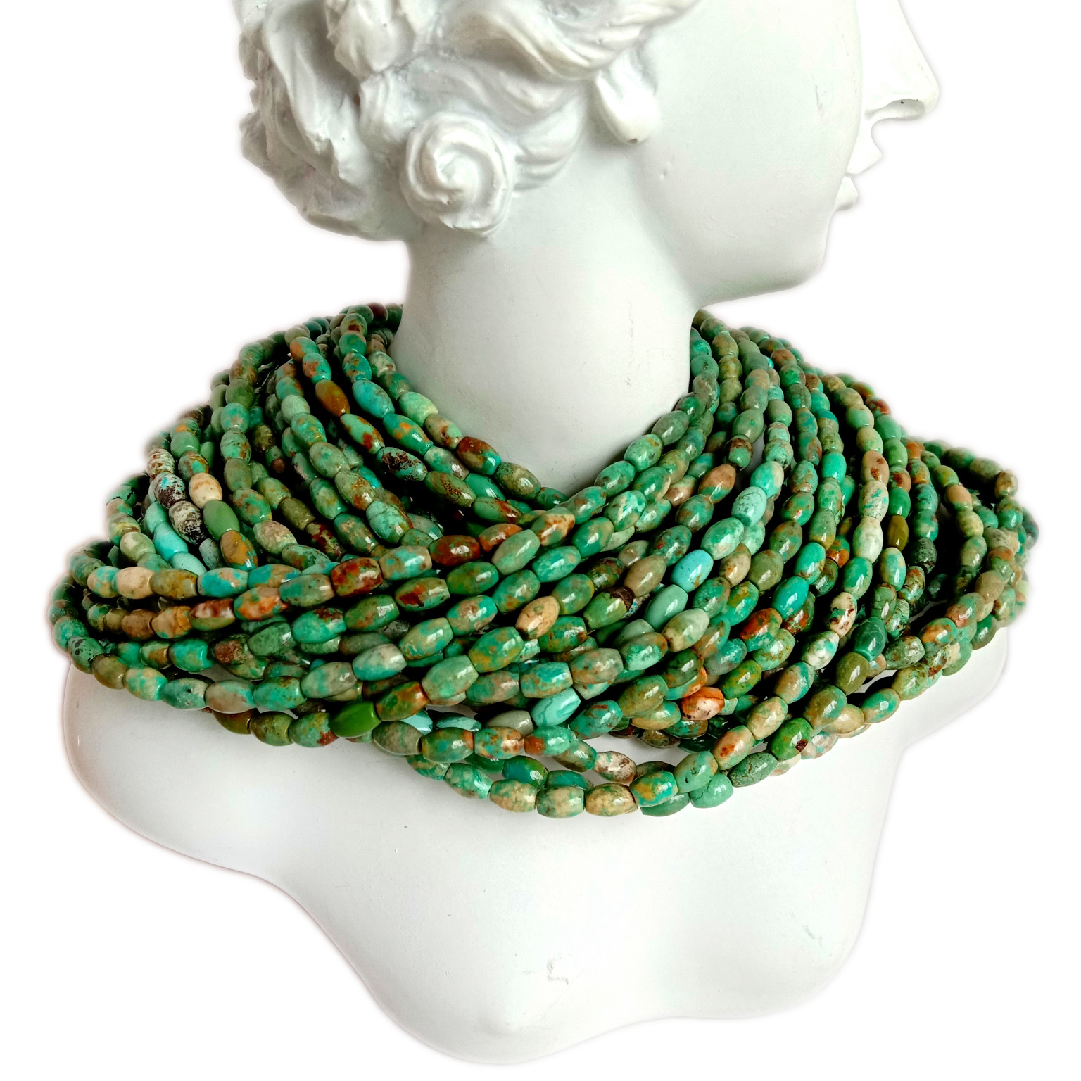 Hạt đá ngọc lam Hồ Bắc chính hãng Hạt ngọc lam tự nhiên trống hạt đá quý 9