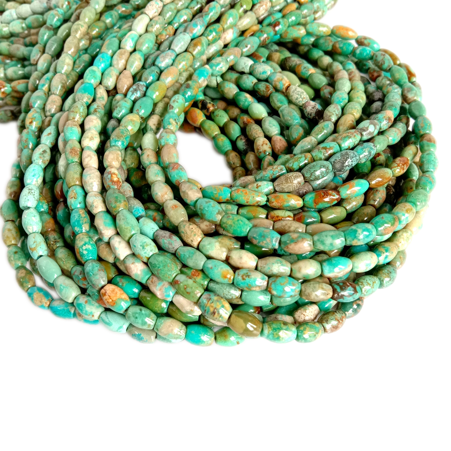 Hạt đá ngọc lam Hồ Bắc chính hãng Hạt ngọc lam tự nhiên trống hạt đá quý 10