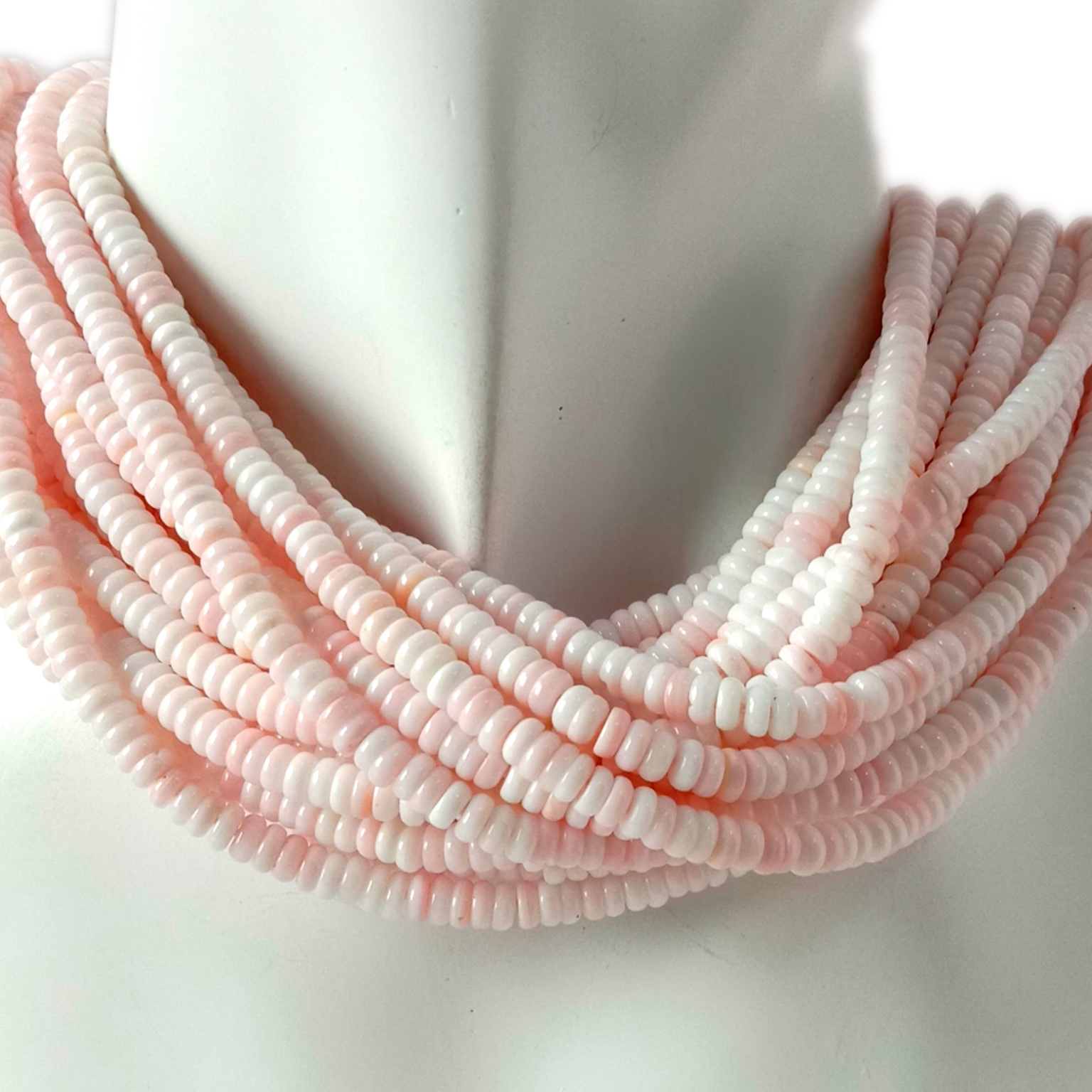 Tabiiy pushti dengiz qobig'ining o'lchami 4 mm qimmatbaho tosh boncuklar 8
