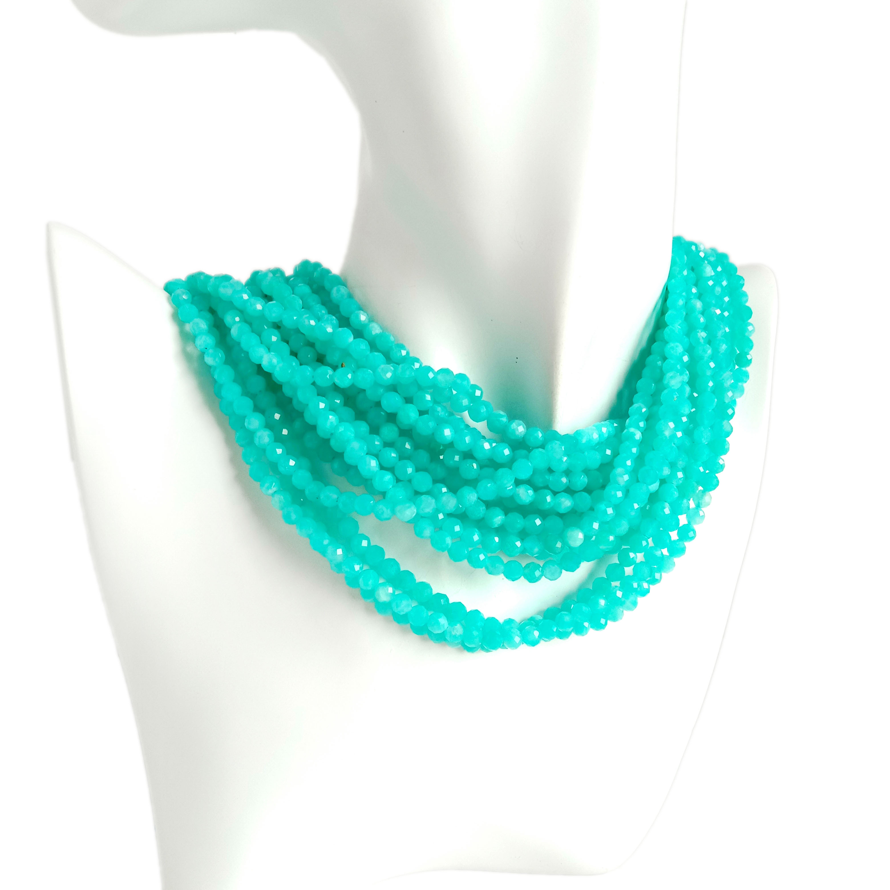 Amazonite Faceted Rondelle Beads Natural Amazonite Rondelle Beads Strand For Jewelry 9