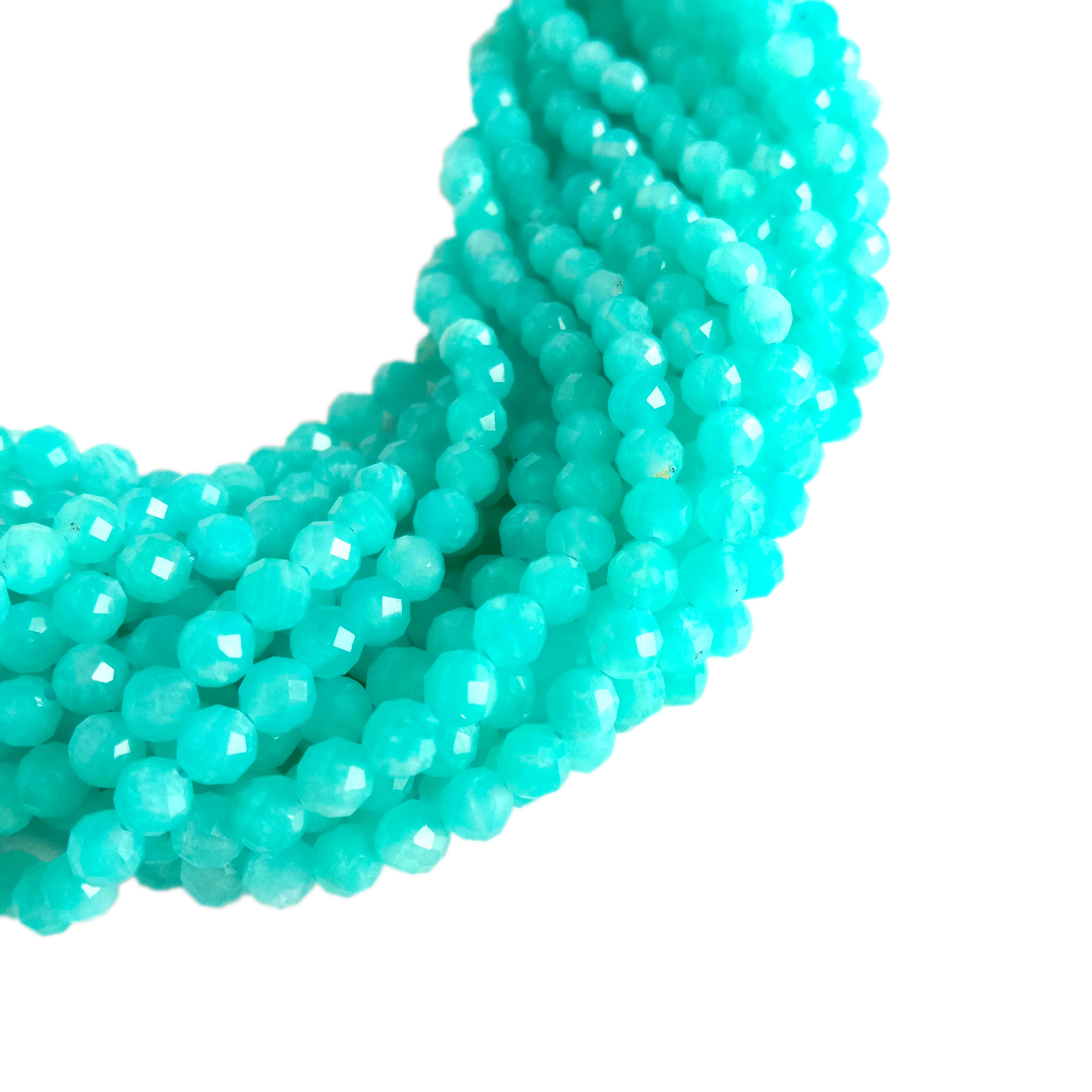 Amazonite Faceted Rondelle Beads Natural Amazonite Rondelle Beads Strand For Jewelry 11