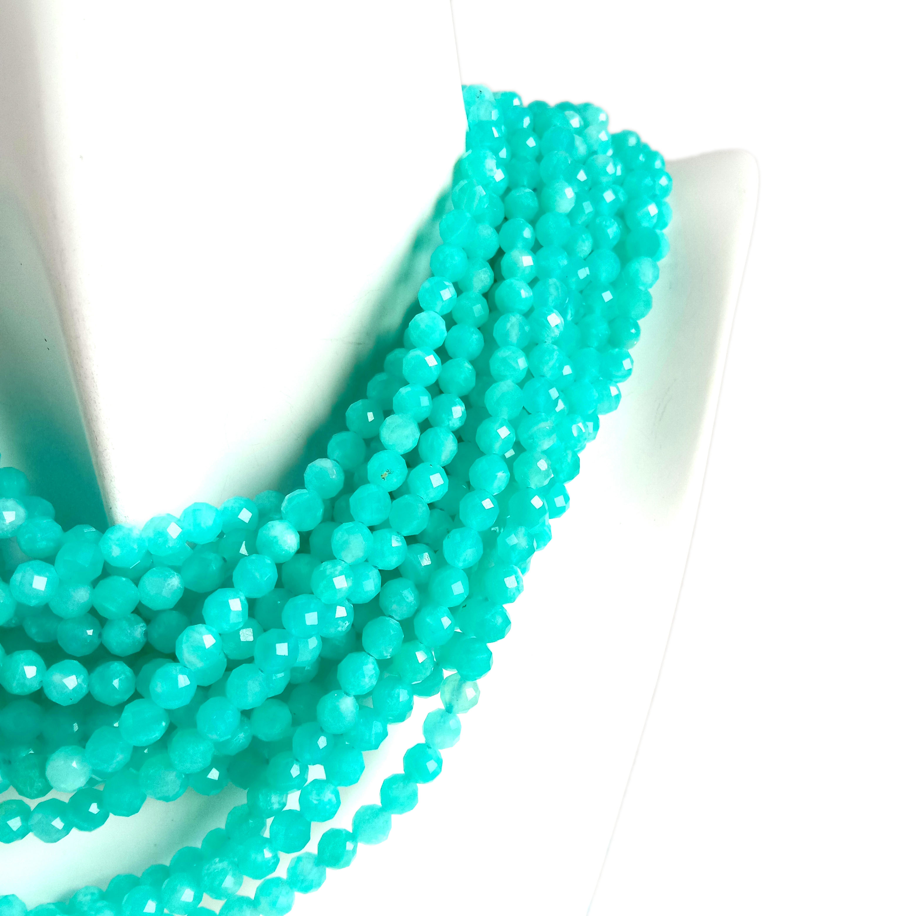 Amazonite Faceted Rondelle Beads Natural Amazonite Rondelle Beads Strand For Jewelry 10