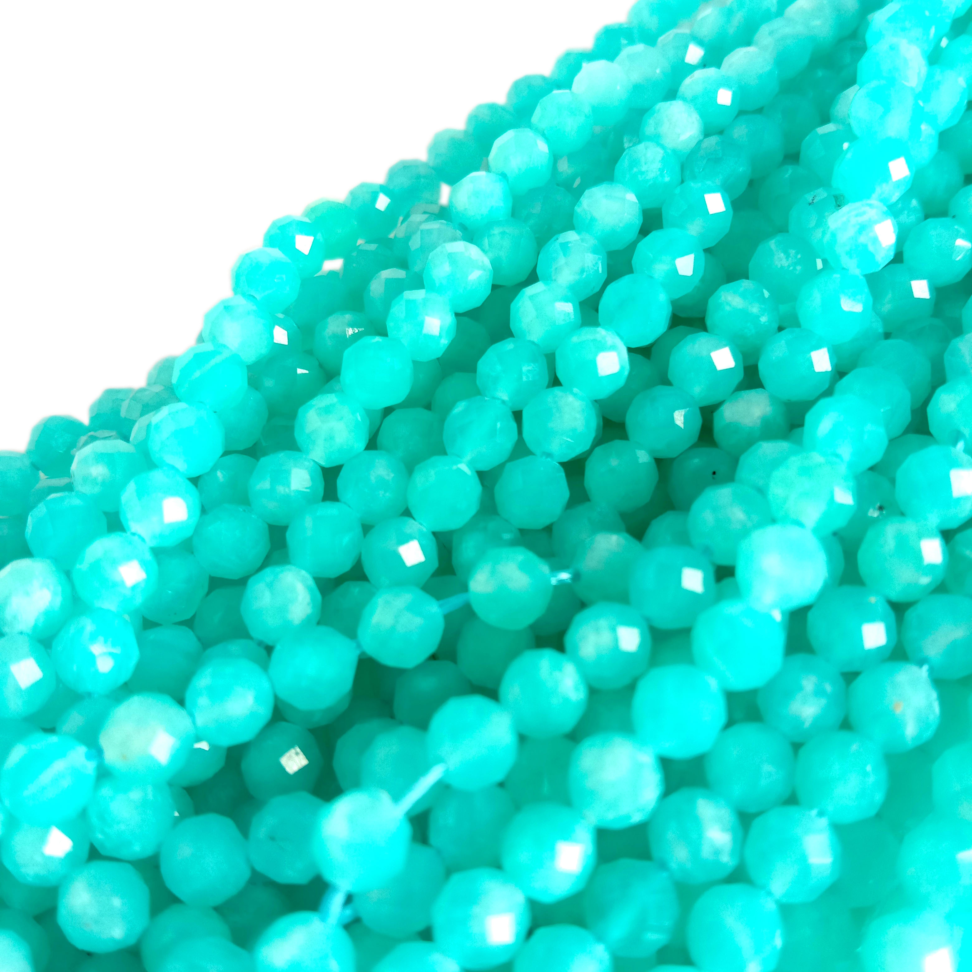 Amazonite Faceted Rondelle Beads Natural Amazonite Rondelle Beads Strand For Jewelry 13