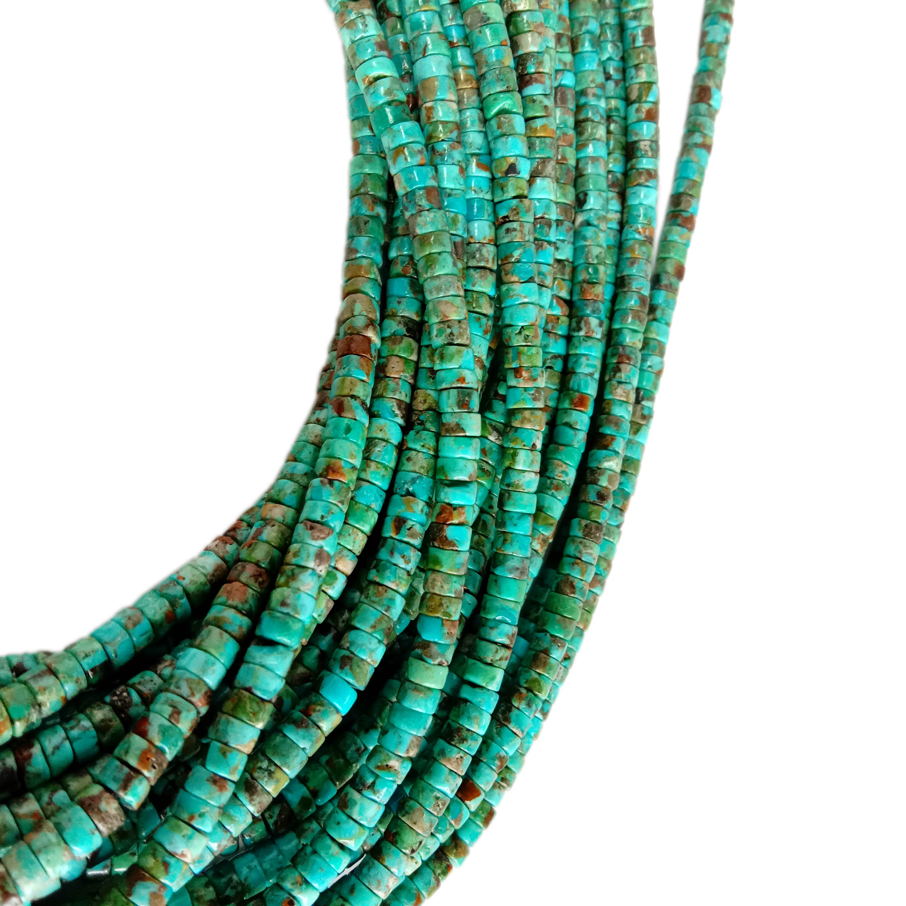 Природни сини тиркизни мазни мониста Хеиши Аризона Скапоцен скапоцен камен Мониста Рондела 13