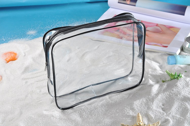 حقيبة مكياج شفافة مقاومة للماء من مادة PVC لأدوات الزينة 11