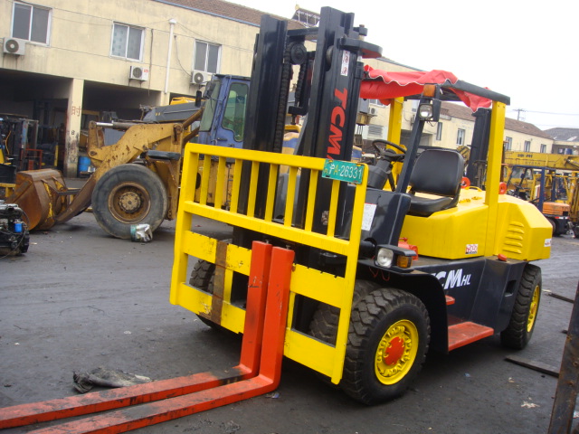 10ton used forklift TCM FD100 with good condition for sale used TCM 10t diesel forklift 9