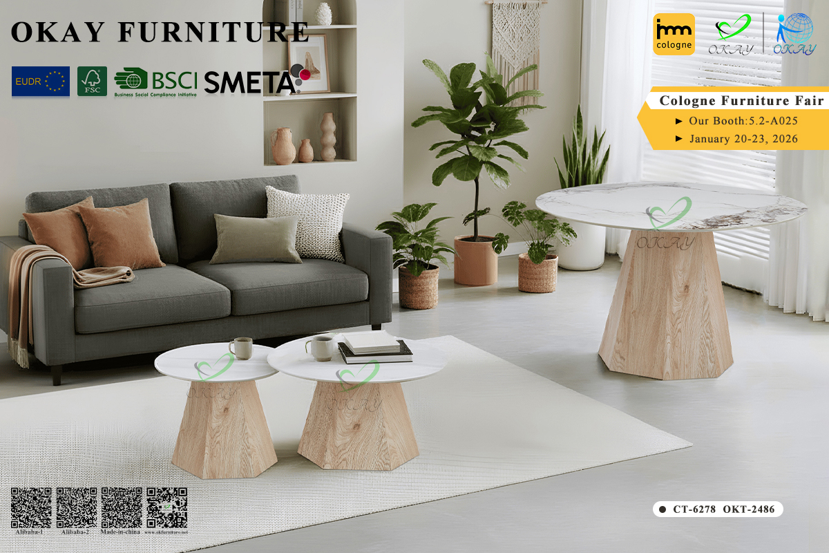 Meubles OKAY - Dans le bois veiné et la pierre réside l'âme sereine du minimalisme moderne 1