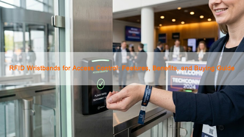 Custom RFID wristband used for contactless access control at an event entrance
