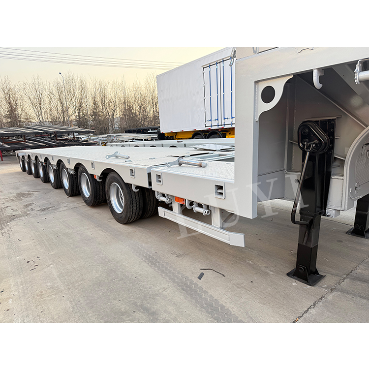 8 محور 100 طن مقطورة نصف قابلة للتمديد الهيدروليكية 16