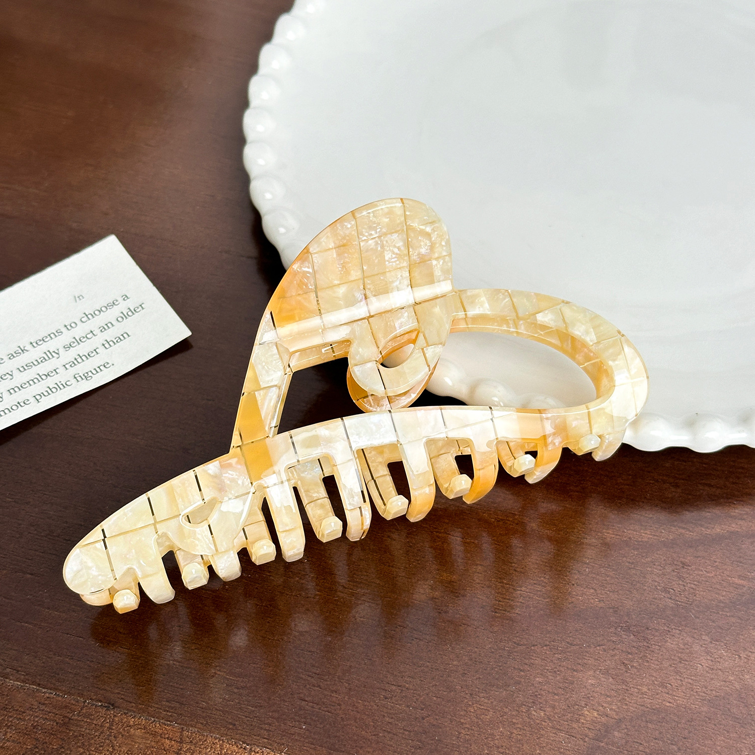 Dowell European American Style Hair Accessories Heart-shaped Shark Clip Sweet Girl Acetate Clip 23