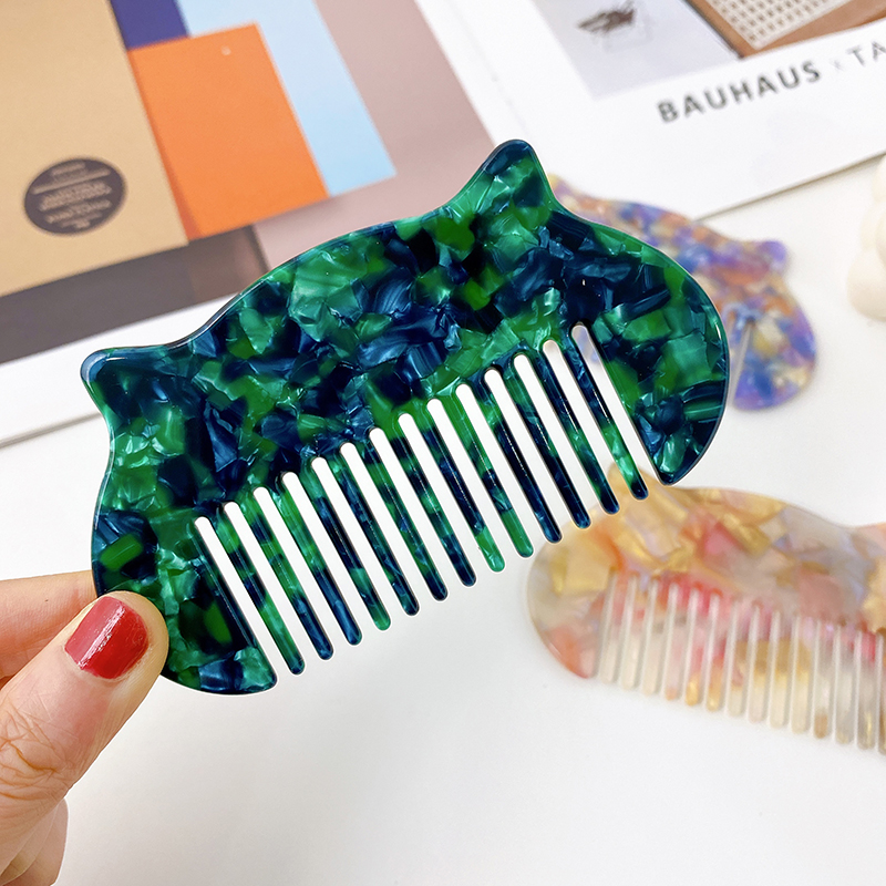 Dowell Wholesale Korean Colorful Comb Household Commuting Simple Acetate Cat Cartoon Hair Comb 13