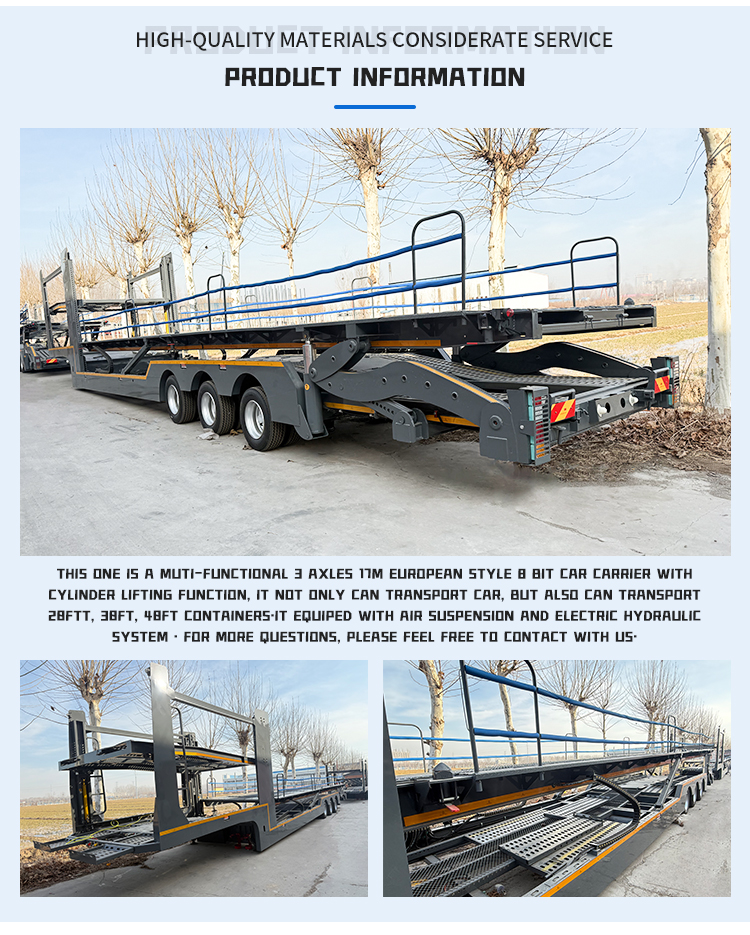 Trailer de transporte de automóviles 8 autos Semi de transporte | Luyi 9