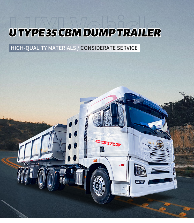 4-Axle Hydraulic Dump Semi-Trailer 60T-80T Heavy Tractor 7