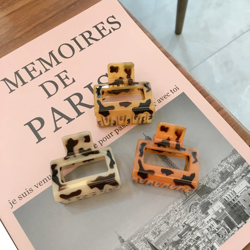 Dowell Korean Simple Leopard Print Hair Accessories Women Plastic Hair Claw Set 13