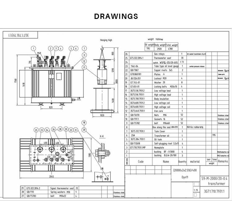 Oil Immersed Power Distribution Transformer 30kva-100mva 220v-220kv 13