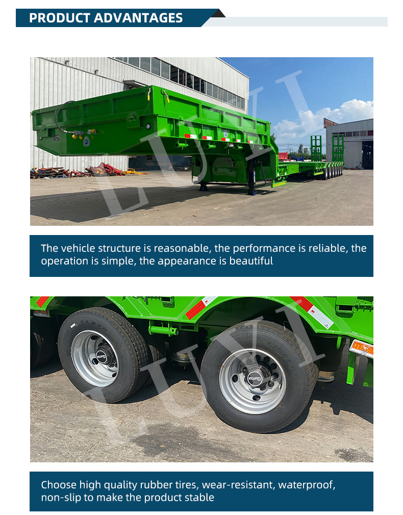 7 Axle Gooseneck Cargo Hydraulic telescopic Truck Trailer 9