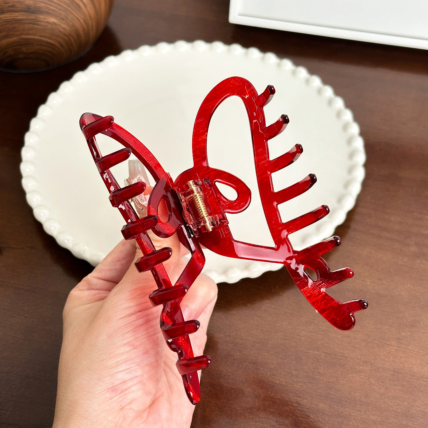 Dowell European American Style Hair Accessories Heart-shaped Shark Clip Sweet Girl Acetate Clip 19