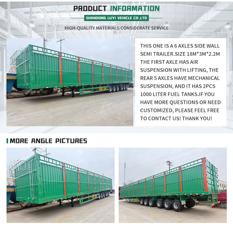 6-осиный забор типа высокая грузоподъемность полузащитный трейлер 10