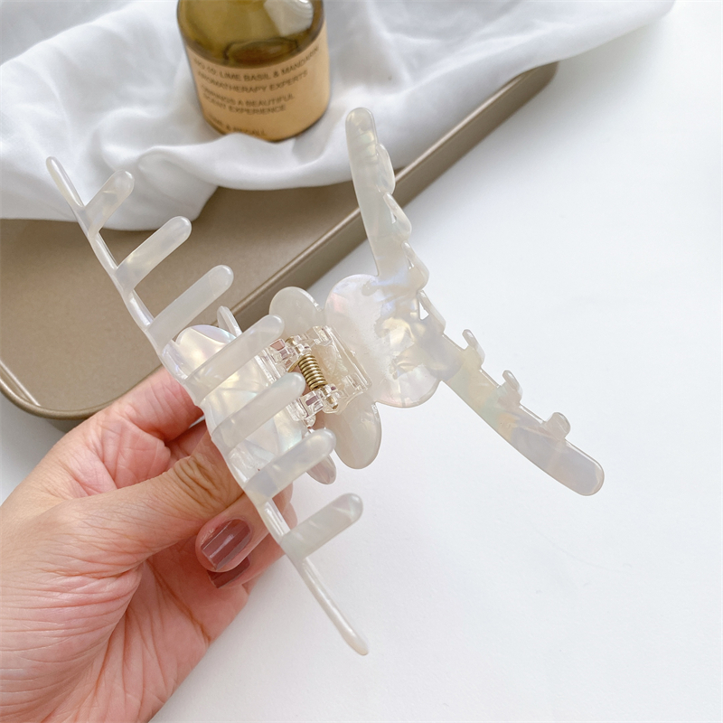 Dowell French High Quality Shark Clip Hair Accessories Large Acetate Flower Hair Claw Clips 14