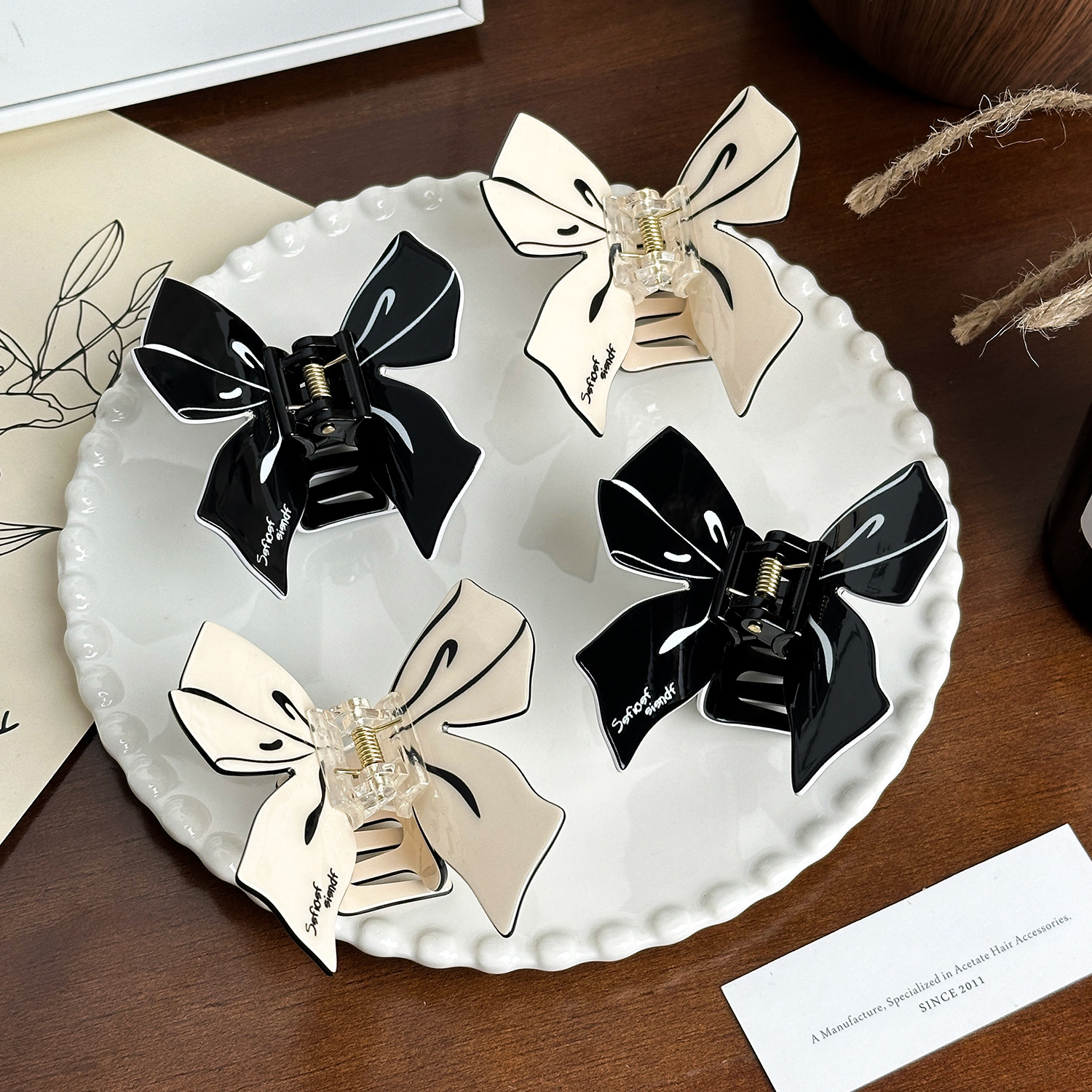 Dowell Korean Style Bowknot Acrylic Hair Claw Clip Sweet And Decorative Pc And Metal Accessories For Girls' Daily Use Parties 17