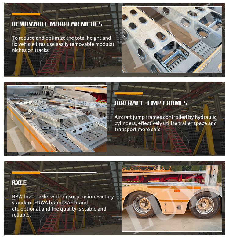 Carrier de automóvil hidráulico de dos pisos de 8 autos semirrailer 10