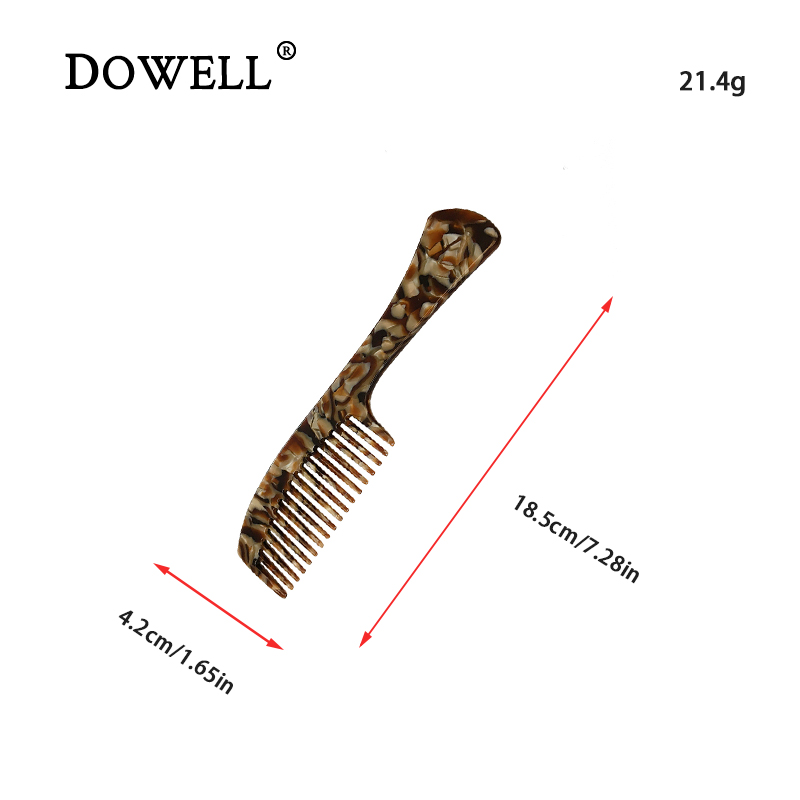 Dowell New Retro Simple Tortoiseshell Marble Texture 4mm Thick Large Hair Accessories Cellulose Acetate Hair Comb 11