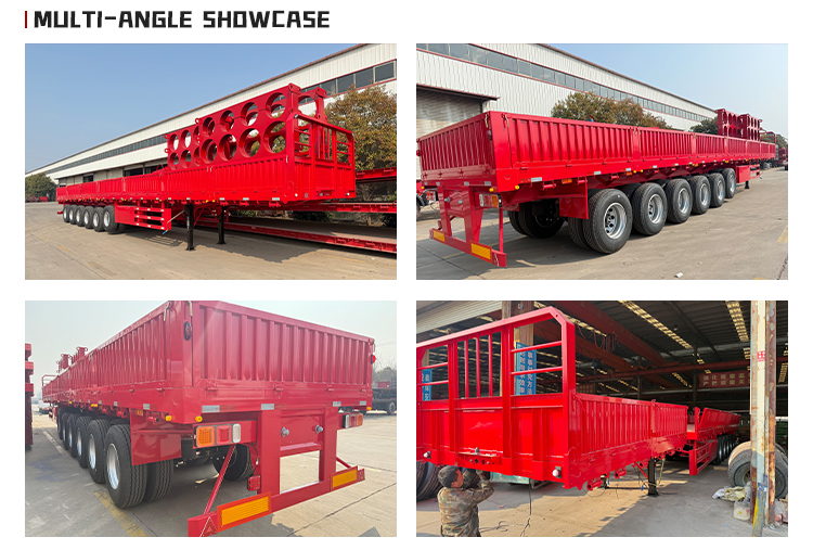 6 محاور الجانبية نصف مقطورة النقل الثقيل البضائع القابلة للتخصيص 10