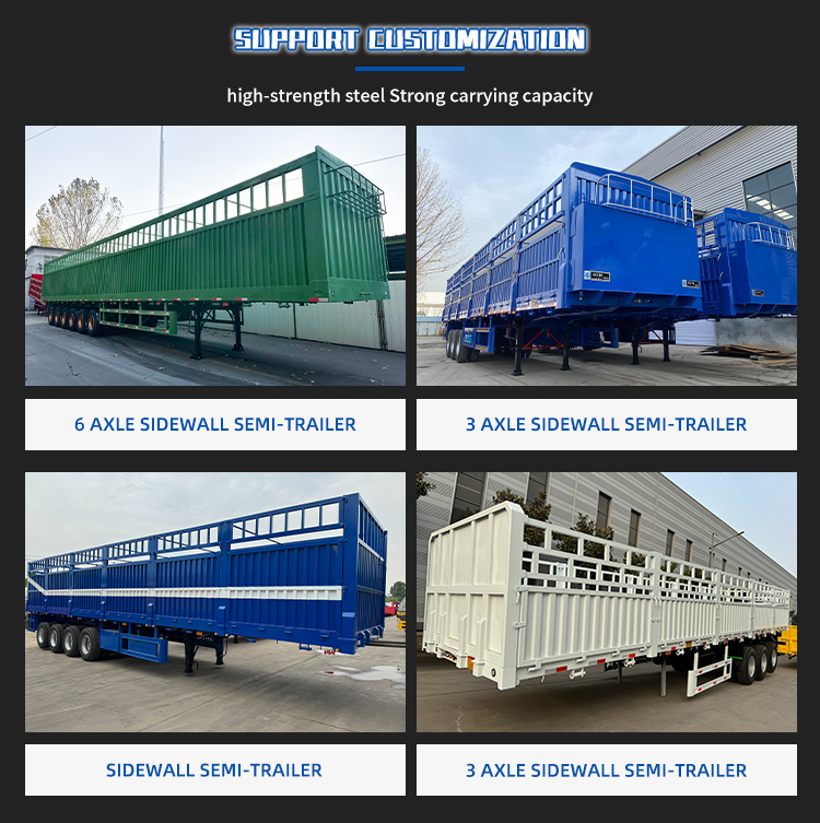 3AXLE FARNED FURTED TRUCKWALL TRUCLER TRAIF 12