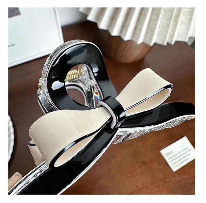 Dowell French Style Bow Hair Claw Clip Elegant Acetate And Metal With Fabric Decorative Pc For Girls For Daily And Party Use 21