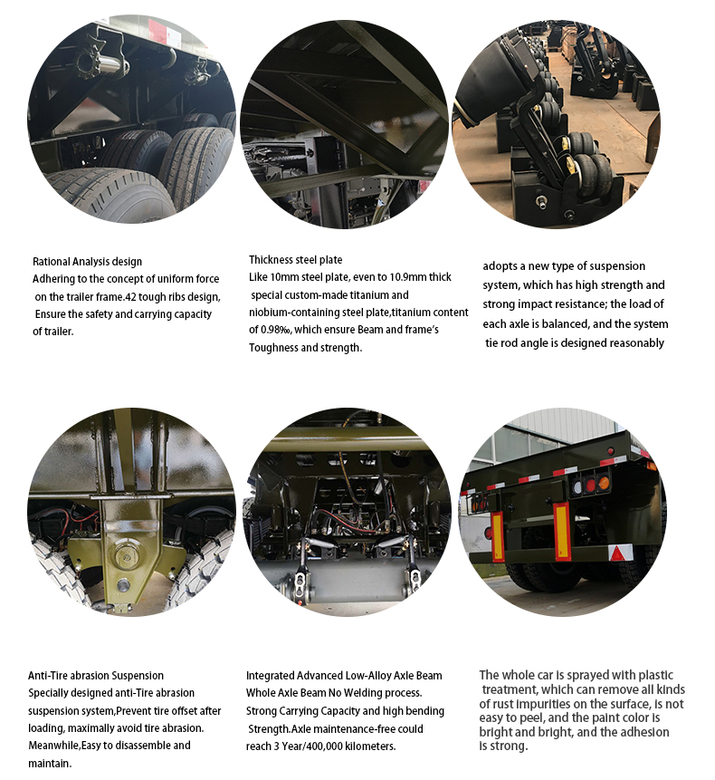 3 Axle Container Transport Flatbed Semi Trailer 9