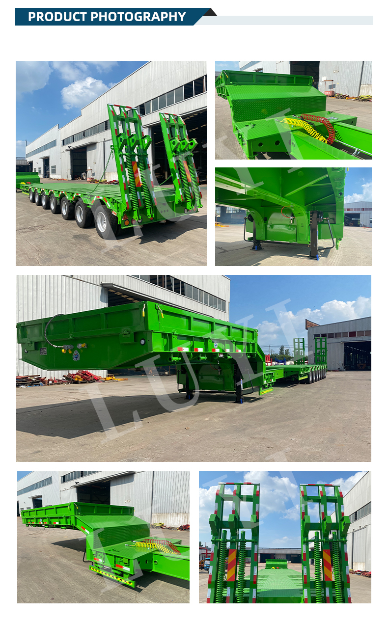 7 Axle Gooseneck Cargo Hydraulic telescopic Truck Trailer 8