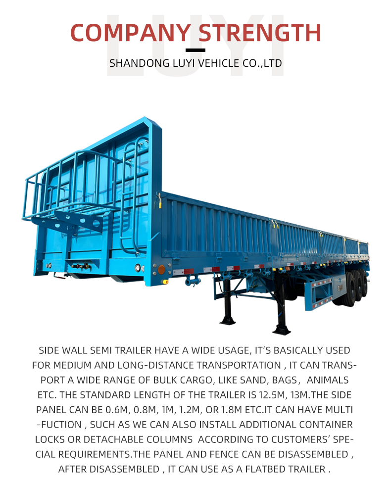 3-Axle 40ft Semi Trailer – 40T/50T Capacity Side Wall Design 9