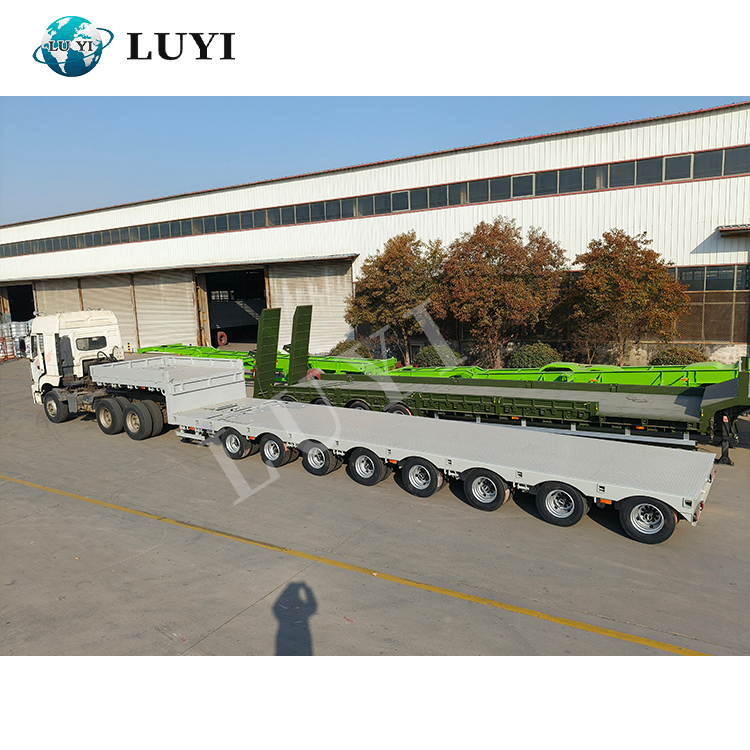 8 محور 100 طن مقطورة نصف قابلة للتمديد الهيدروليكية 14