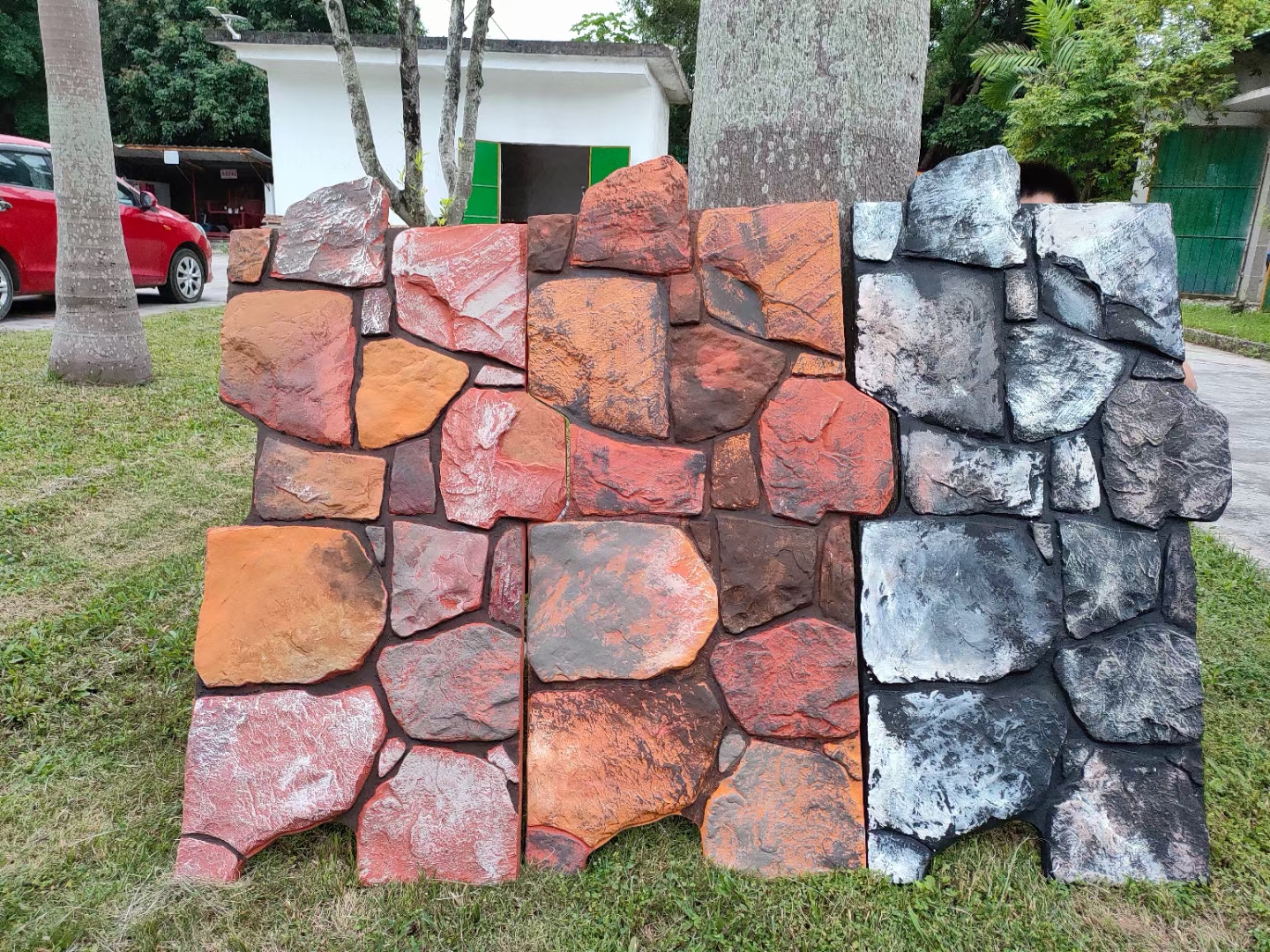 Factory Direct Pu Stone Wall Panels Exterior Polyurethane Pu Castle Rock Stone Wall Panel Interior Faux Pu Castle Brick Stone 13